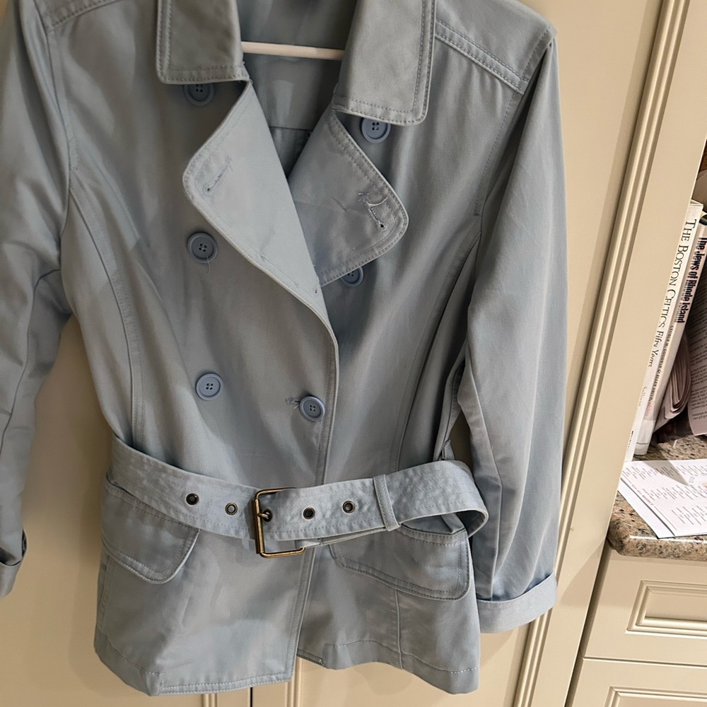 GAP Women's Sky Blue Trench Coat